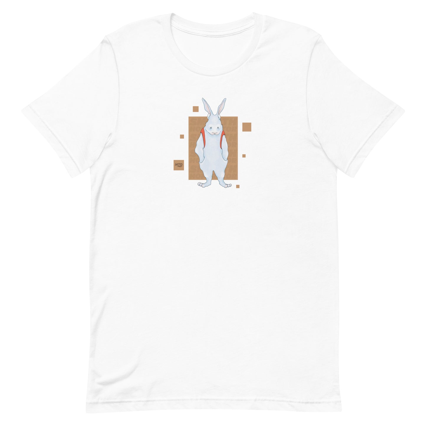 EKAH’s bunny illustration on a white t-shirt.