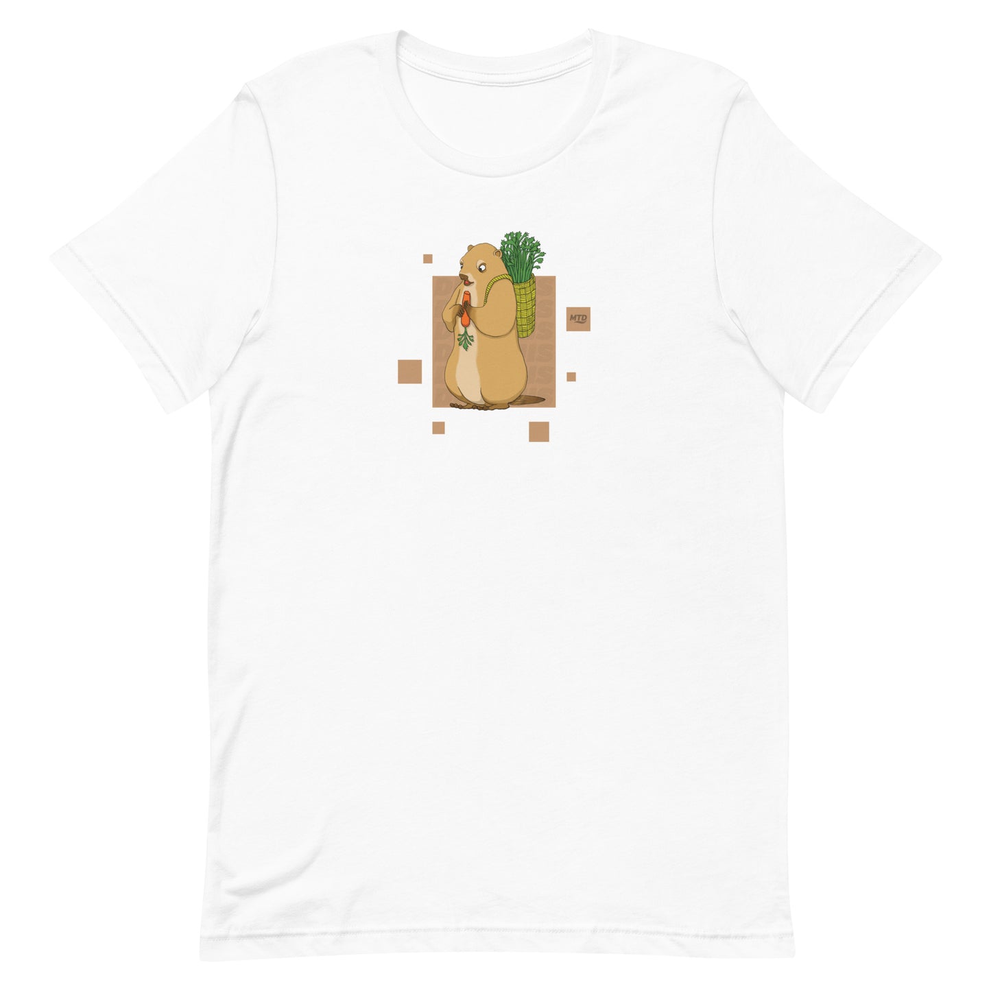 EKAH’s groundhog illustration on a white t-shirt.