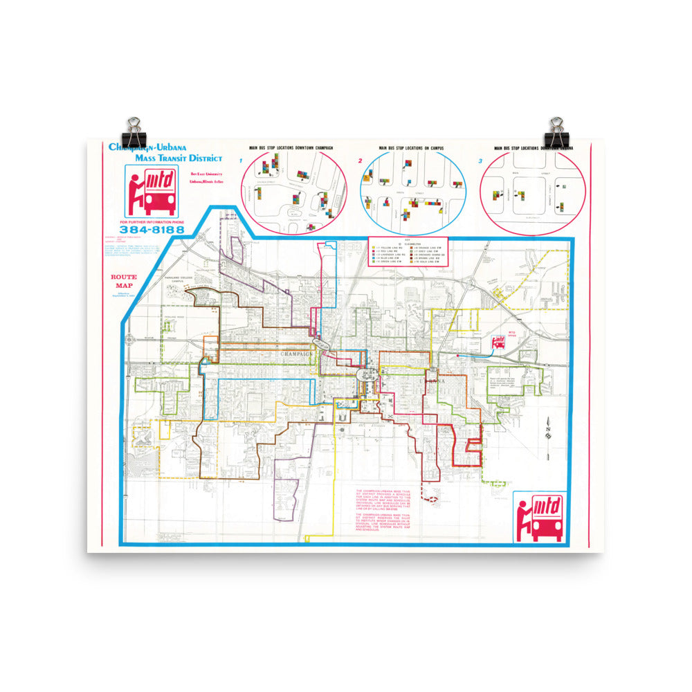 MTD system map poster from 1983.