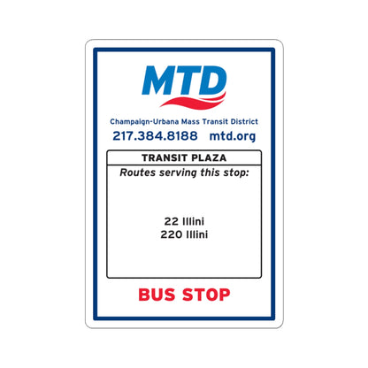 Bus Stop Sign Sticker