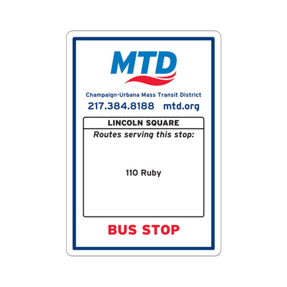 Bus Stop Sign Sticker
