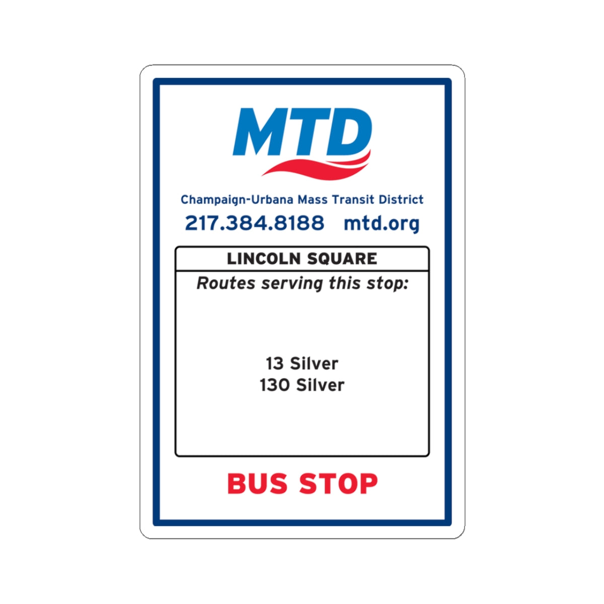 Bus Stop Sign Sticker