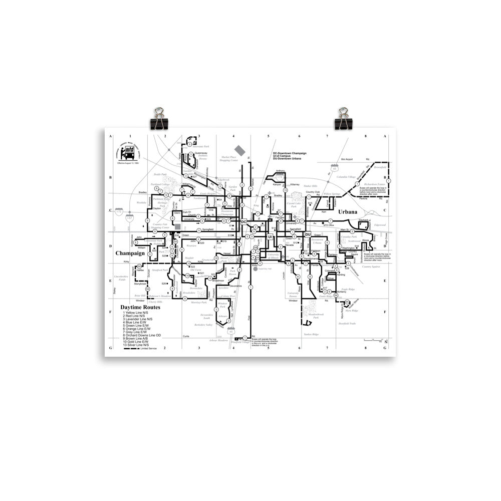MTD system map poster from 1995.
