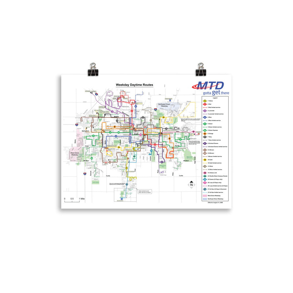 MTD system map poster from 2006.