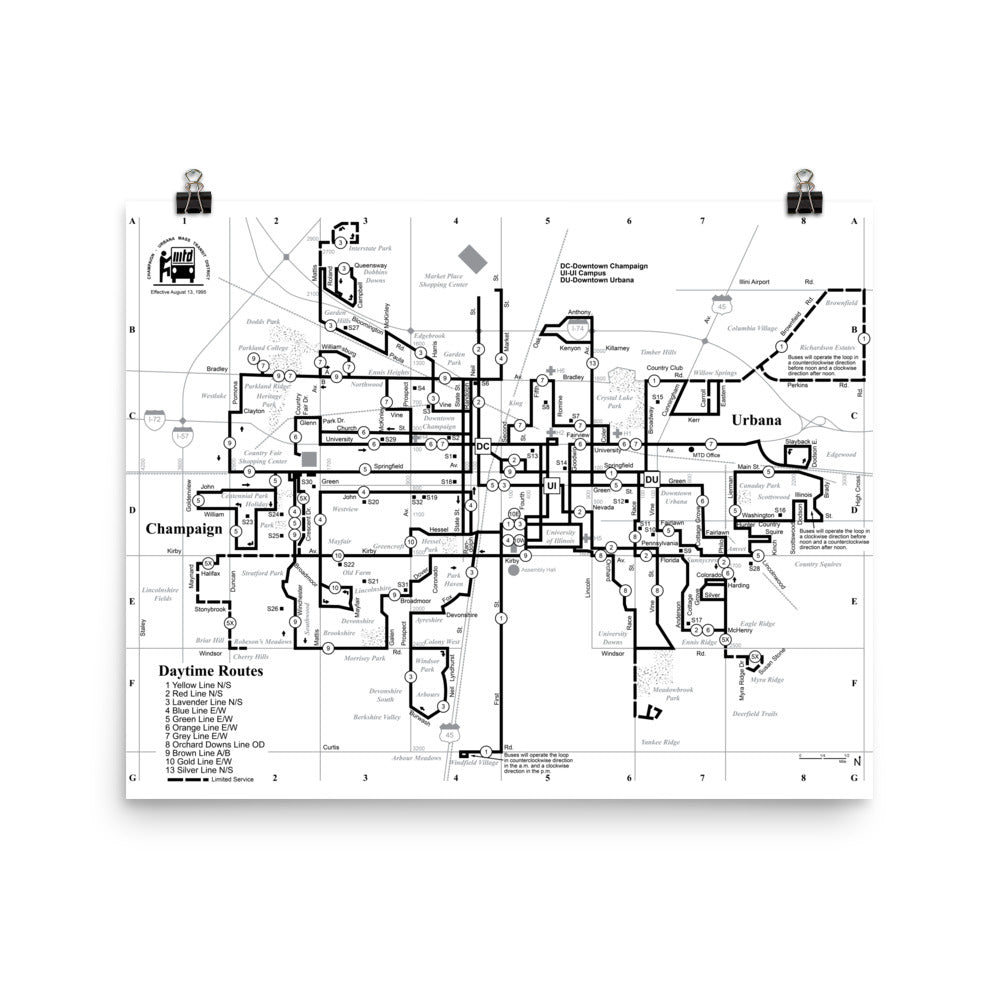 MTD system map poster from 1995.