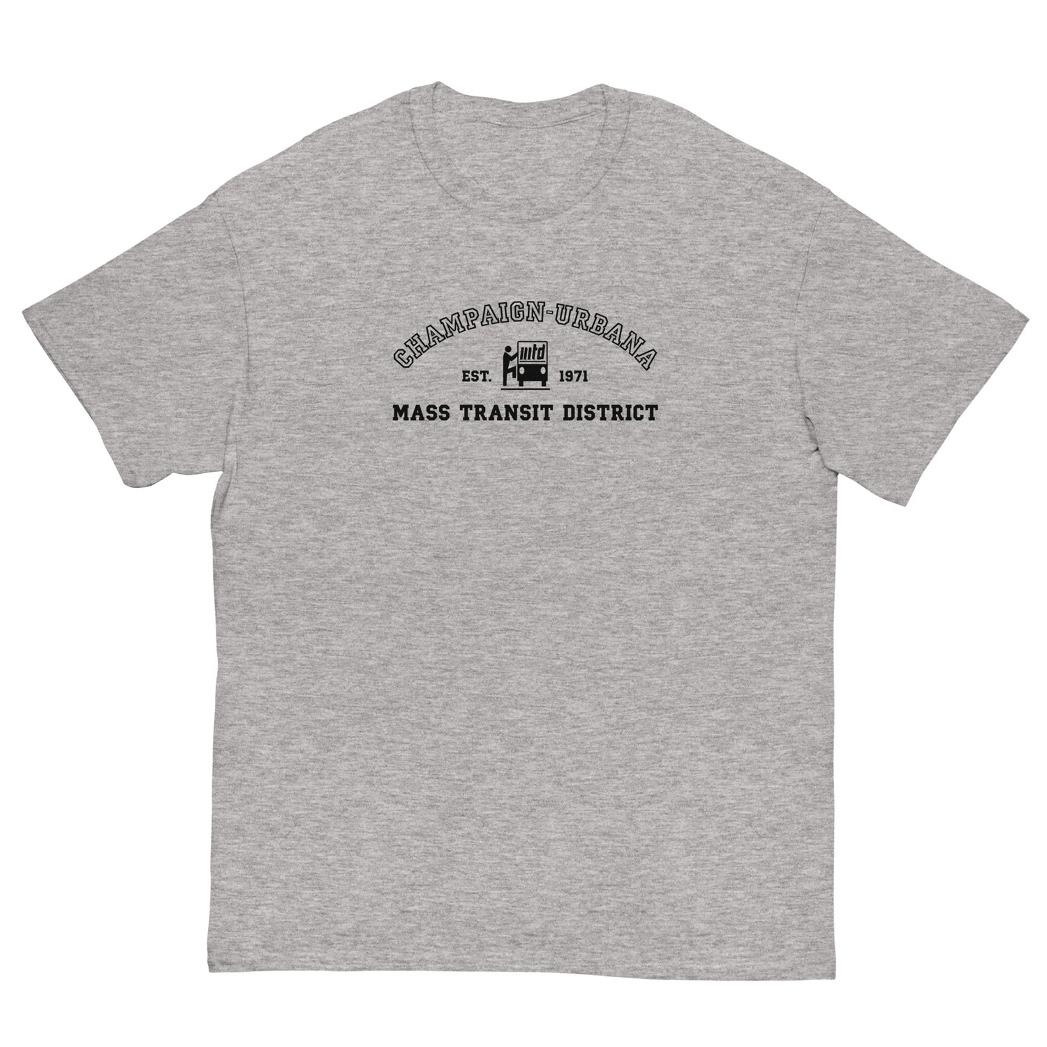 Grey t-shirt featuring a throwback MTD wordmark.